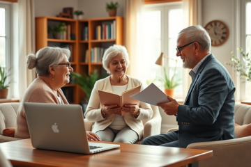 Image représentant des retraités examinant des options de prêt.