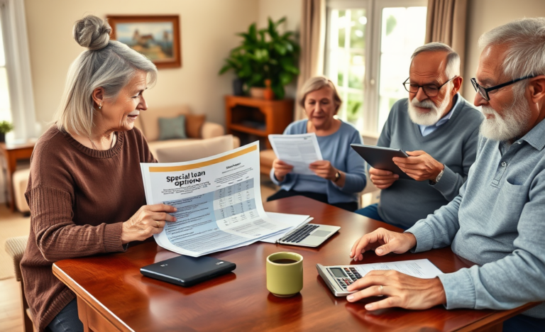 Image représentant des retraités envisageant des prêts avec des conditions spéciales.
