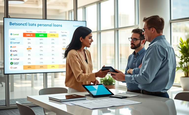 Illustration des options de prêts personnels avec Borrowell et comparaison des taux d'intérêt.
